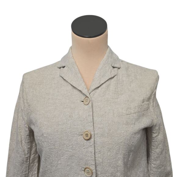 Sundance Blazer Natural Ivory Linen Cream Button Blazer Jacket Size Small Boho - Picture 8 of 10